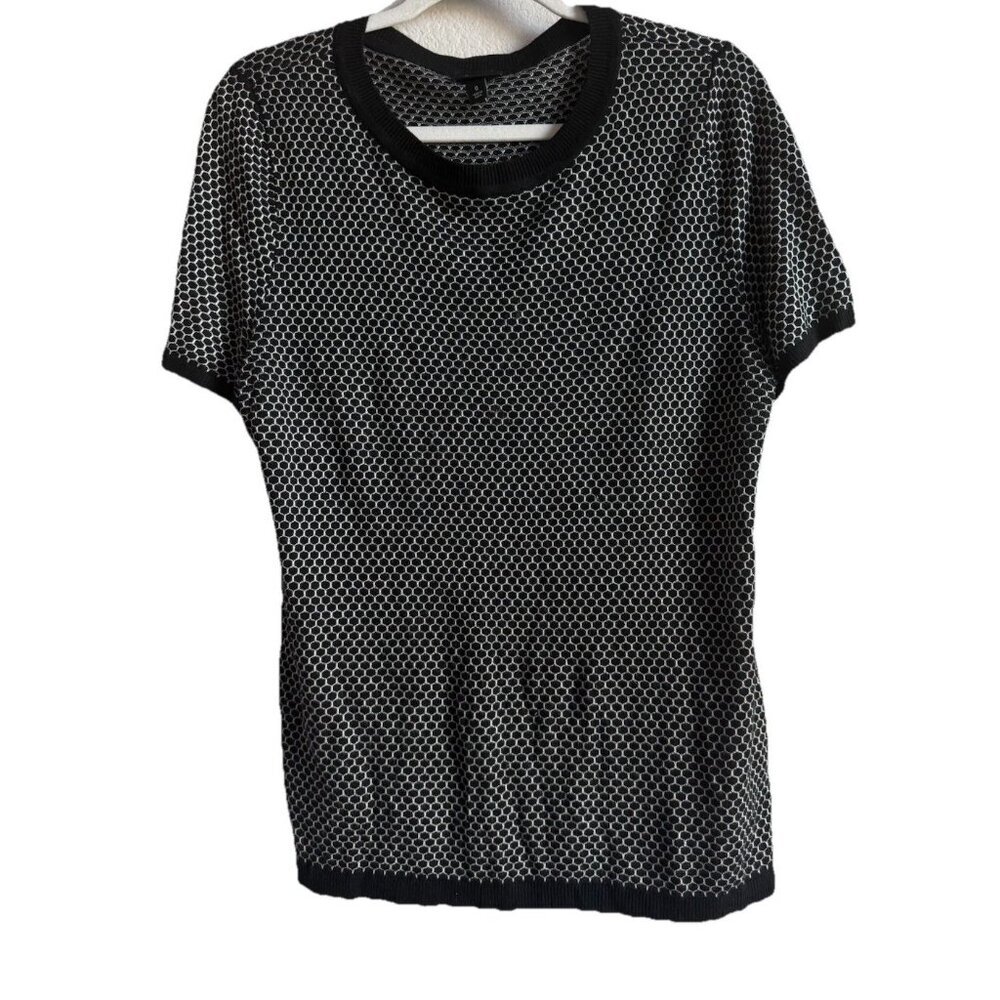Torrid Women's Geo Black White Dots Round Neck Short Sleeve Pullover Top Size S
